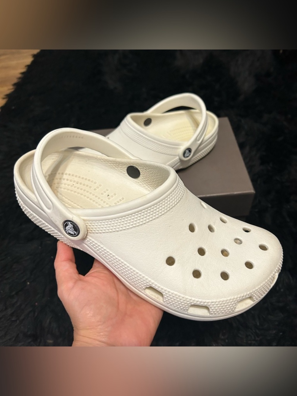 CROCS white clogs mules sandals shoes women’s 9 / mens 7 Preowned